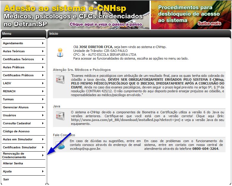 renovar credenciamento